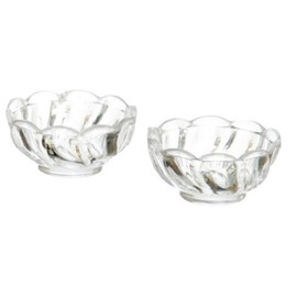 Dollhouse Miniature Set of 2 Fluted Candy Dishes in Clear