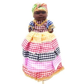 WORLDMARTSHOPPING WMS OYA - Doll, Muñeca, Classic, Santeria, Yoruba, Orishas, Ifa, Ocha, Lucumi (Gingham)