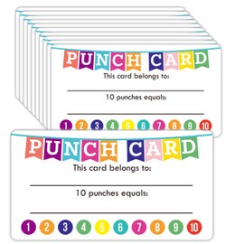 Youngever Punch Cards 210 Pack, Incentive Loyalty Reward Card for Classroom, Business, Kids, Students, Teachers 3.5 inch x 2 inch