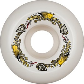 Powell Peralta Dragon Formula Skateboard Wheels 88A, White, A2, 54mm x 39mm
