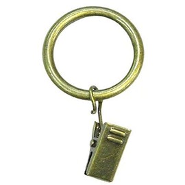 Spring Window Fashions 220-7221-06 Metal Ring and Clip, Antique Brass, 7-Pack