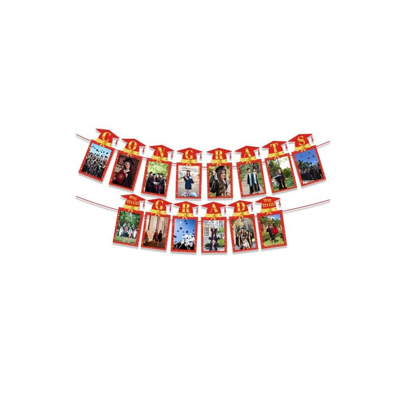 Yighaw Red Graduation Photo Banner