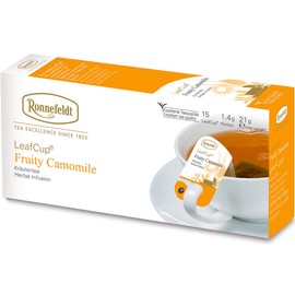 Ronnefeldt LeafCup Fruity Camomile Tea – Loose Leaf Herbal German Chai with Chamomile Flowers & Orange Peel – 15 Individually Wrapped Tea Bags
