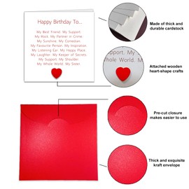 Birthday Card for Sister, Special Sister Birthday Card, Sentimental Bday Card for Her With Envelope