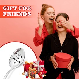 Christmas Gifts for Women Female Friends ，Birthday Gift Scoop for Best Friends Women, Friendship Gifts for Women Girls Besties Coffee Lover Spoon You're My Bestea Spoon Scoop