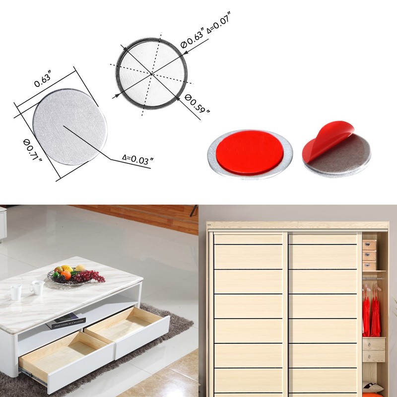 Mousike Magnetic Door Catch Ultra Thin Cabinet Magnets Stainless Steel