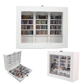 Yoyika Bookcase for Anxiety, Miniature Dollhouse Bookcase Furniture with 200 Mini Books, Anti-Anxiety Bookcase, Miniature Bookcase, Stress Relief Toy, Gifts Decor for Book Lovers (White)