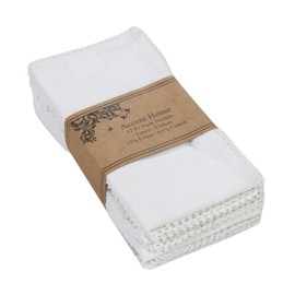 ACCENTHOME White Cloth Napkins Set of 12 18x18 inch Cotton Dinner Napkins - Washable Soft Premium Hotel Quality Reusable Napkins Perfect Table Napkins for Family Dinners, Weddings & Everyday Use