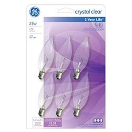 GE G E Lighting 75223 25W Candle Bulb (6 Pack)