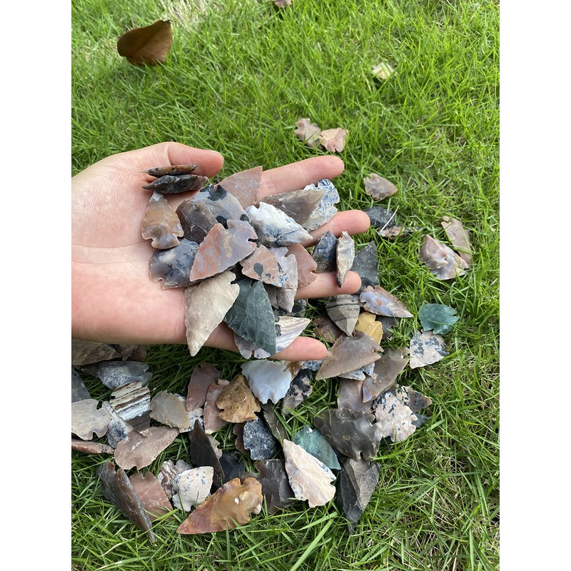 50 PC Lot Flint Arrowhead OH Collection Project Spear DIY