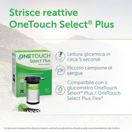 OneTouch Select® Plus Strisce reattive per 25 test glicemici per l’automonitoraggio della glicemia I 1 confezione contenente 25 strisce reattive
