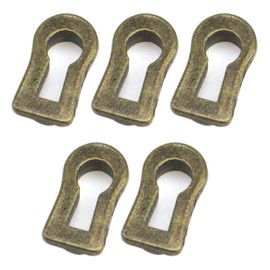 Tighall 5PCS Metal Keyhole Cover Stamped Brass Decorative Keyhole Insert Escutcheon Plate for Dresser Drawer Furniture Lock Decoration (Gold)