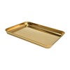 Stainless Steel Rectangular Tray Flat Bottom Plate Restaurant Home Golden