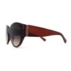 Womens Oversized Mod Oval Thick Temple Plastic Chic Sunglasses Brown