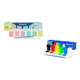 Pelikan Pintura Cartel 12 Color  Pastel / Basico +godete +pincel