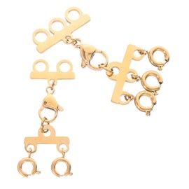 Operitacx 2pcs Necklace Clasps Jewelry Connector for Multi Strand Designs Spring Loaded Jewelry Making Supplies for DIY Crafting and Layered Styles Durable and User Friendly