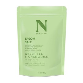 Dr. Natural Epsom Salt - Bath Salts for Stress Relief - Relaxing, Softening Epsom Salt Bath Soak - Magnesium Boost - Green Tea and Chamomile - 15 oz