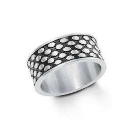 s.Oliver Men's Ring Stainless Steel Black Solid Width 10 mm, Stainless Steel, No Gemstone