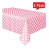 Royal7 2 Pack Pink Polka Dot Plastic Rectangle Tablecloth 54"x108"