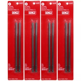 Senco EA0300 DuraSpin #2 Phillips Bits 4PK of 1/4" 2-Packs for DS312-18V DS332-A