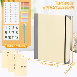 if I Die Binder,Folio Document Organiser, in Case I Go Missing Binder,Important Documents Organizer Expanding File Folder,Multipurpose Portable File Folder with Gel Pens and Sticker (Khaki)