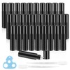 BOSMIOW 30PCS 10ml Matte Black Frosted Glass Essential Oil Roller
