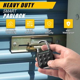 DELSWIN Combination Lock for Locker - 6-Digit Combo Lock Waterproof Smart Padlock for School Gym Lockers, Gates, Fence and Storage Unit (Black)