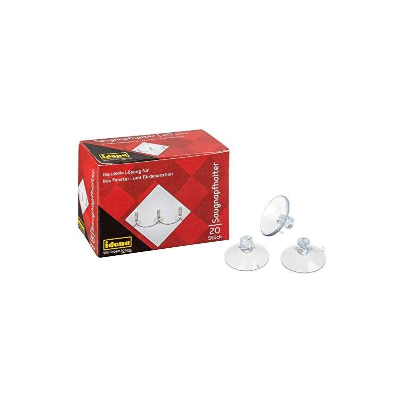Idena 20 Pieces Suction Cups (3), Plastic, 100% Plastic, Decoration,
