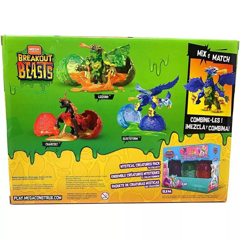 Construx MEGA CONSTRUX BREAKOUT BEASTS SLIME 3 PACK *NEW