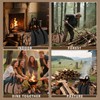 AfitLulu Groß Leinwand Brennholz Log Tragetasche, Faltbar Kaminholztasche Wasserdicht Outdoor,