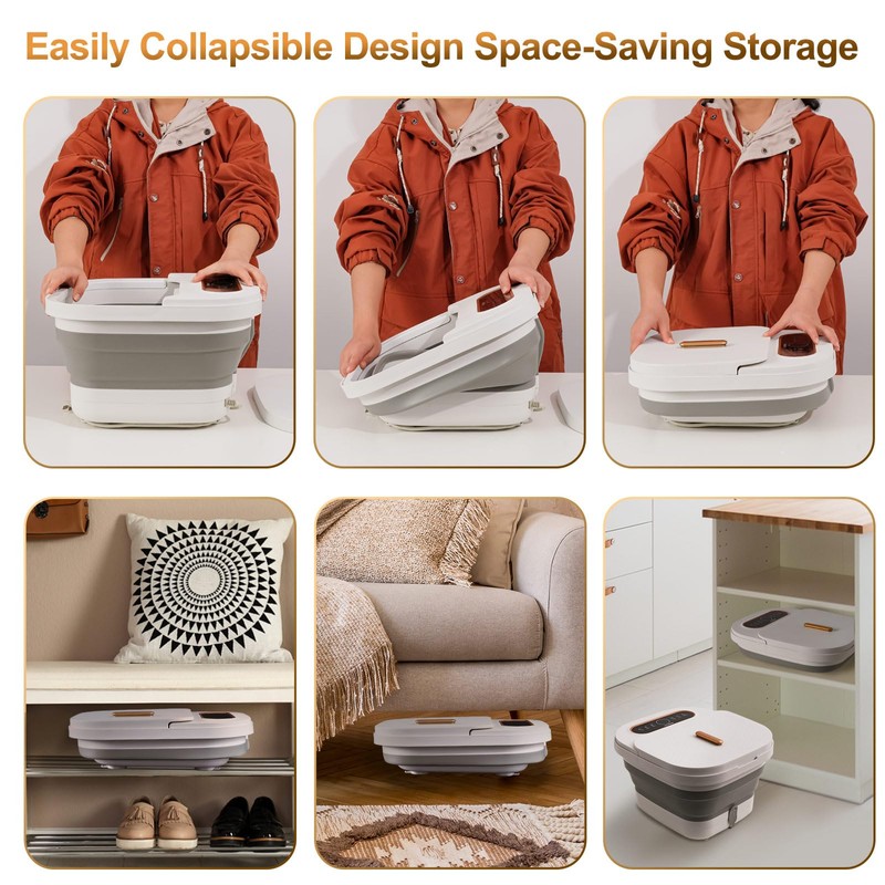 UNIFULL Collapsible Foot Spa Bath with Heat, Touch Screen, Remote
