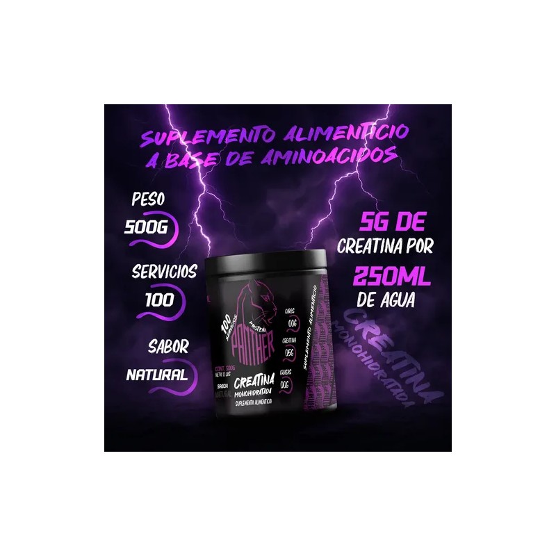 Creatina Panther Protein En Polvo 500g Varios Sabores