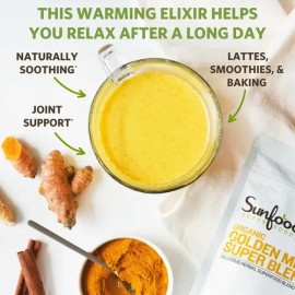 Sunfoods Golden Milk Super Blend Polvo Orgánico 6 Oz                                                                                                  