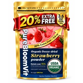 WildSap Emeralds 3.53 oz Organic Freeze-Dried Strawberry Powder for Drinks