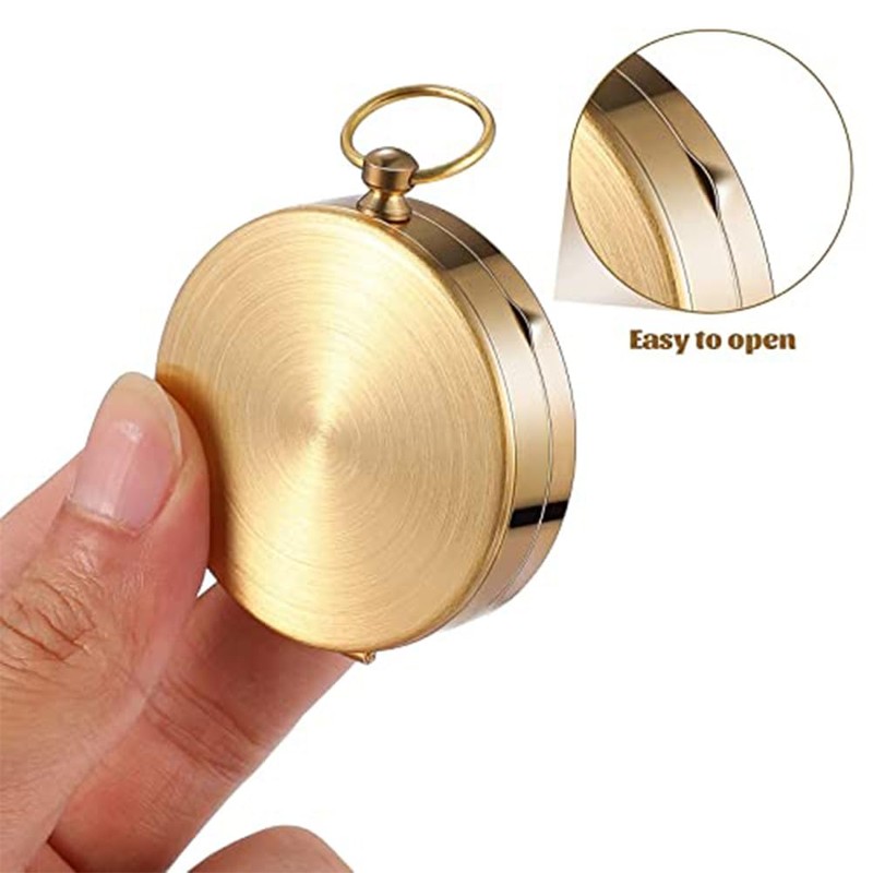 Harnovlis Luminous Navigation Compass Metal Pocket Compass with Whistle for