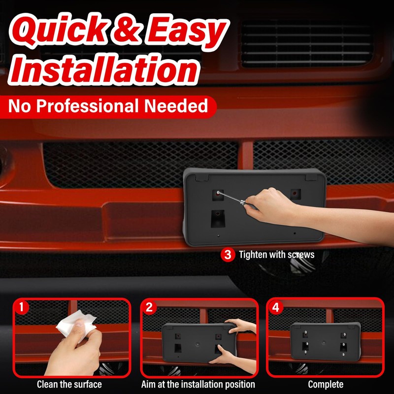 Heavy-Duty ABS Front License Plate Bracket – License Plate Holder