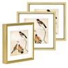 BKABOT 4x4 Picture Frame, Brass Metal Photo Frames with HD