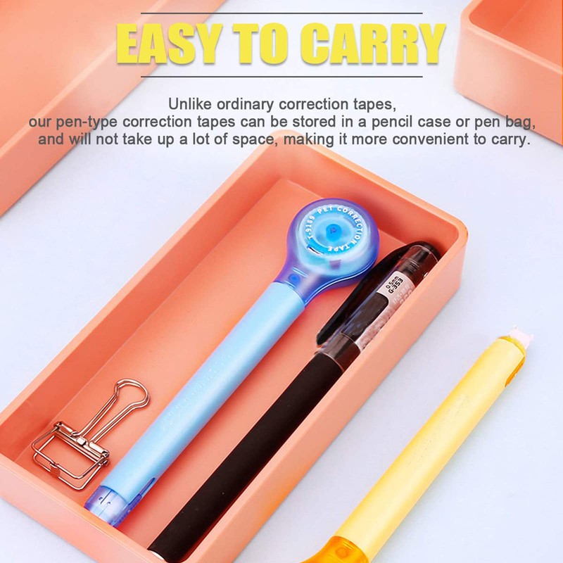 Johiux Pack of 5 Pen Shape Correction Roller, Correction Tape,
