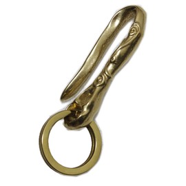 Kondo Key Chain, Brass Belt Hook, Made in Japan, Fashionable, Ring Included, Metal Fittings, Parts, Fishhook Type, S (Patterned)