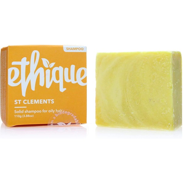 Ethique Eco-Friendly Solid Shampoo Bar for Oily Hair, St. Clements - Sustainable Natural Shampoo with Lime Oil, Plastic Free, pH Balanced, Vegan, Plant Based, 100% Compostable and Zero Waste, 3.88oz