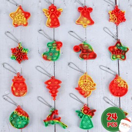 Amyang 24 Pack Christmas Mini Pop Fidget Toy Pack for Kids Girls Boys Toddlers Christmas Stocking Stuffers Party Favors Gifts Stress Relief…