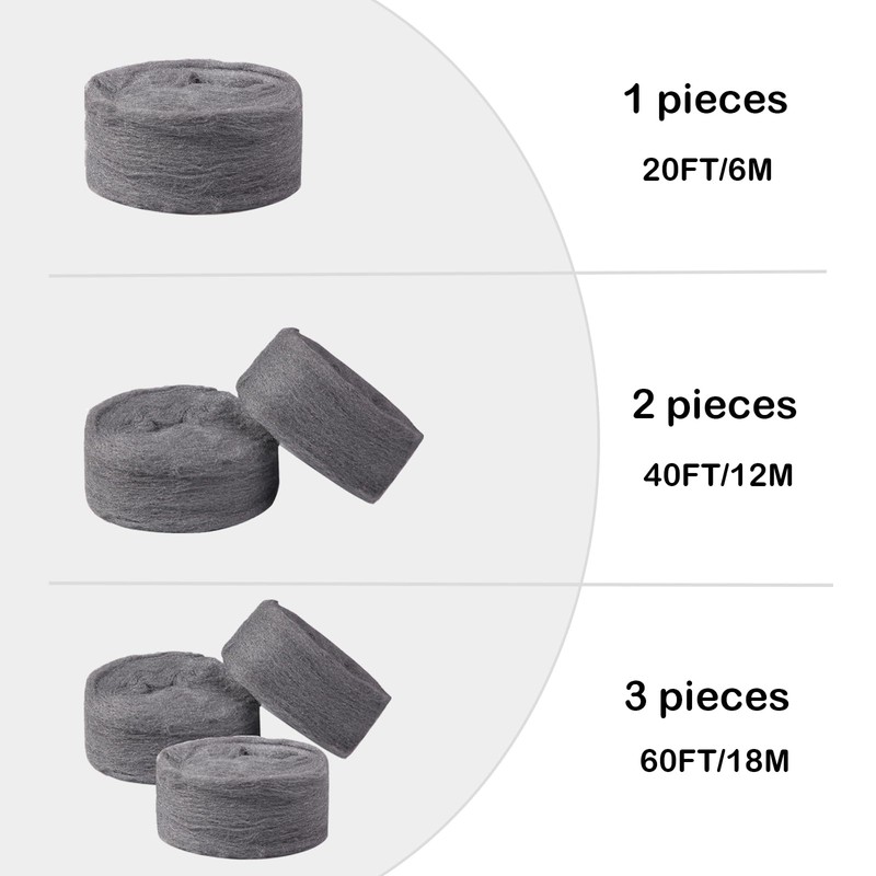 Steel Wool - Steel Wool for Mice Control, Grade #0000,3