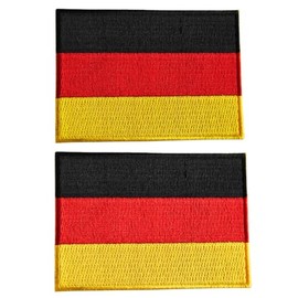 Germany Flag Embroidered Patches (Set of 2) – 3.5” x 2.5” Iron-On/Sew-On Patches for Jackets, Hats, Backpacks, and Uniforms by Mr. Patches