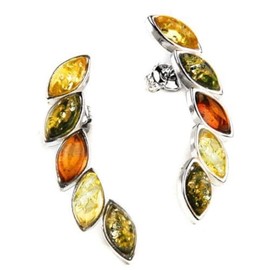 Ian and Valeri Co. Multicolor Amber Sterling Silver Spike Earrings