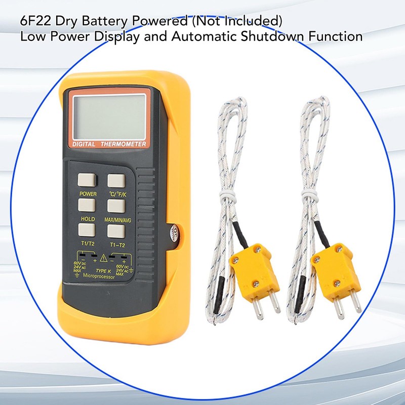 K Type Thermocouple Thermometer, -58℉ ~ 2498℉ Dual Channel Digital