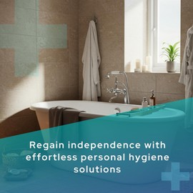 Extended Reach Kit for Limited Mobility – Long Handle Bath Brush & Toilet Wiper for Elderly, Disabled, Post-Surgery – Easy Self-Cleaning Assistance for Shower & Personal Hygiene – 22-Inch Long Handles