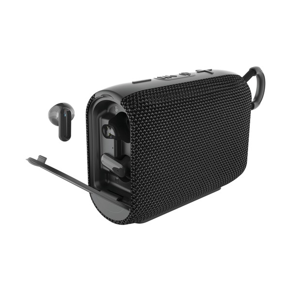 RED5 Black Wireless Bluetooth Earbuds and Rechargeable Speaker Charging Case