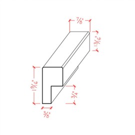 EWCB15 Casing Back Band 1-1/2" Tall x 7/8" Trim Moulding. Unfinished, White Oak, 42"