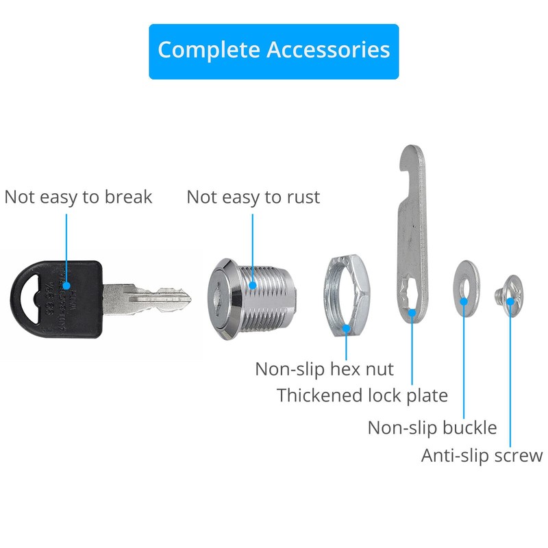 Bohaner 4pcs Cam Lock Door Barrel Drawer Cabinet Mail Box