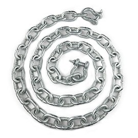 lifstar (1) 5/16" x 5ft Marine Anchor Chain with HDG Shackles, Anti-Rust, Lead Chain for Boats, Fishing, Sailing Use, Grey Color (5/16-5FT, Grey, 1)